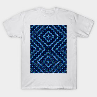 Blue Stitch Pattern T-Shirt